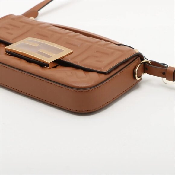 Fendi baguette Leather 2 Way Handbag Brown 7AS142 - Picture 3 of 11